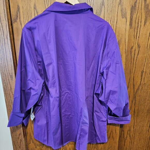 RIDERS by Lee 4X Effortless Care 3/4 Sleeve Button Down Blouse - Picture 2 of 6